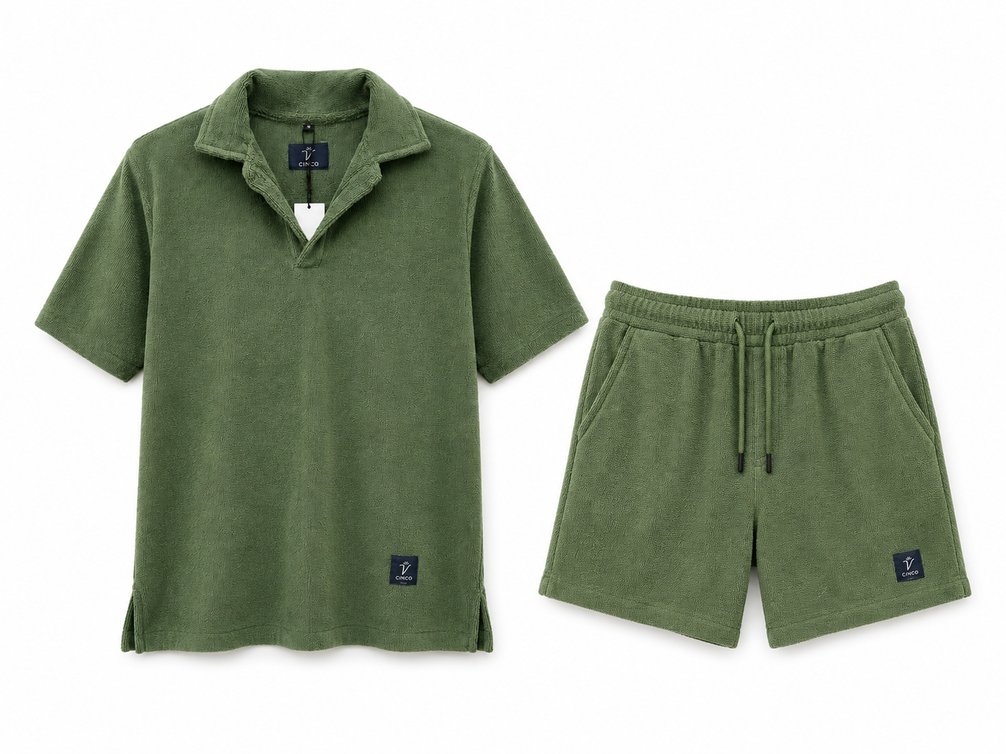 CINCO Terry Polo SHIRT– Sage Olive