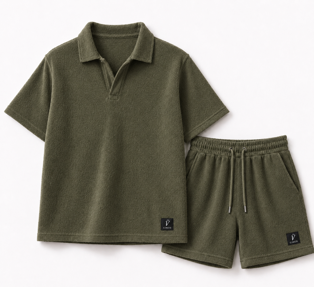 CINCO Terry Polo Set - زيتي