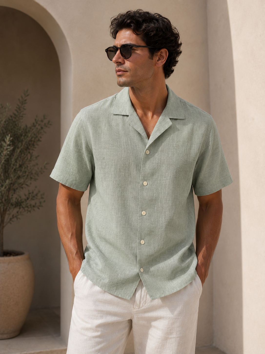 CINCO SAGE LINEN SHIRT