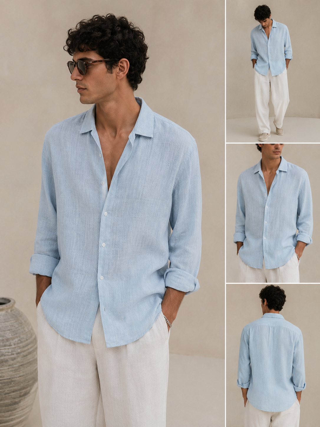 CINCO SKY LINEN SHIRT LS