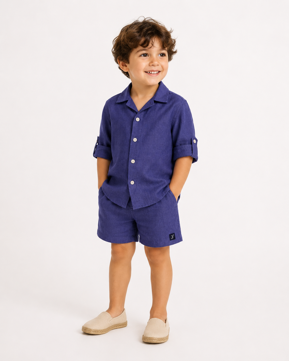 CINCO INDIGO LINEN SET – KIDS
