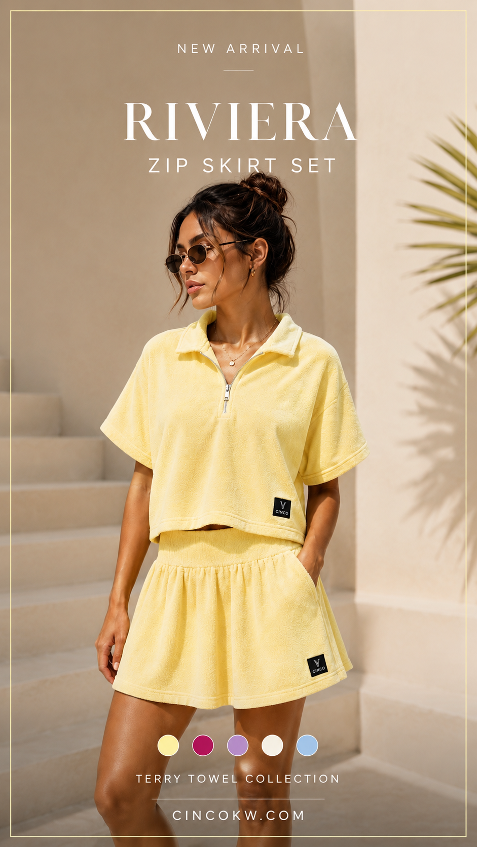 CINCO RIVIERA SKIRT SET - baby yellow