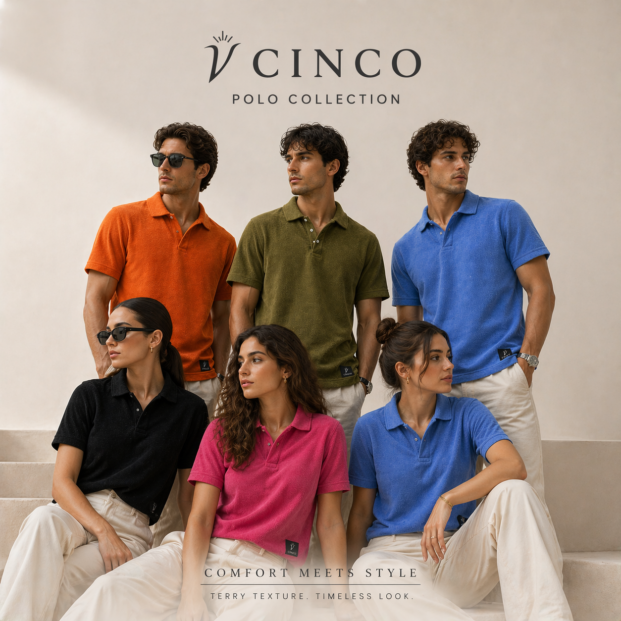 CINCO POLO TOWEL SHIRT - تيري بولو شيرت