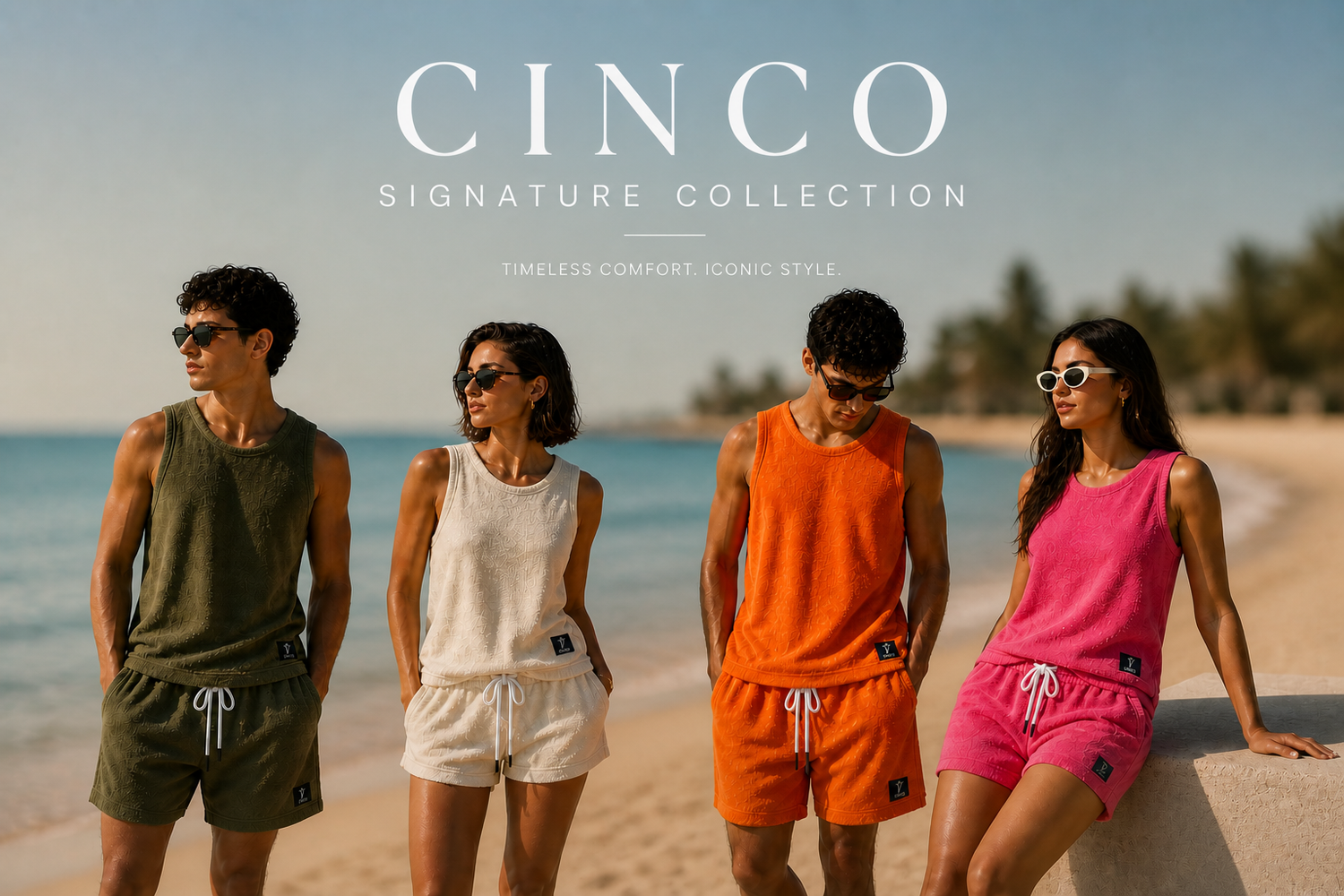 CINCO  SIGNATURE  Sleeveless Terry Set — طقم الحفر التيري