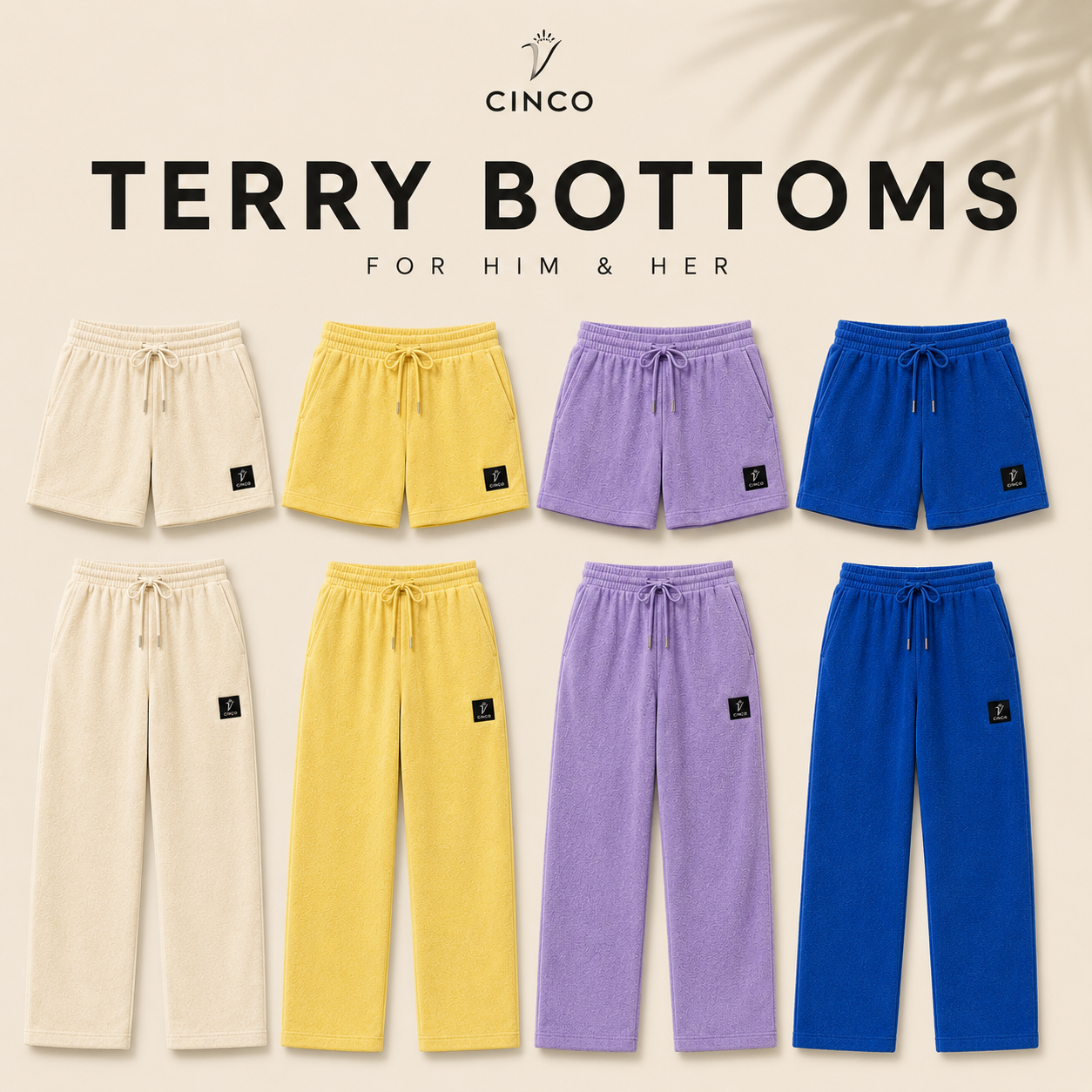 TERRY BOTTOMS COLLECTION-   #فوطه(Unisex)الشورتات + البناطيل