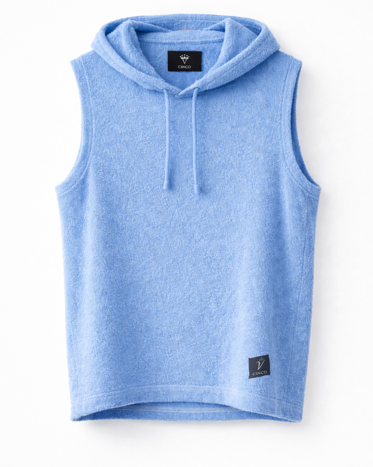 Terry Sleeveless Hoodie – سماوي
