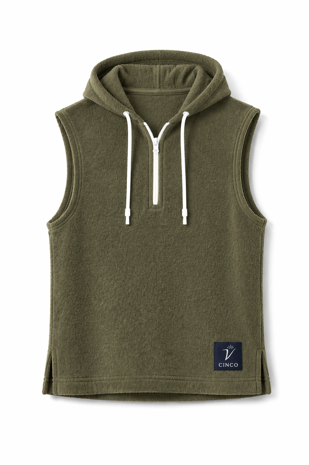 CINCO Terry Sleeveless Hoodie / زيتي