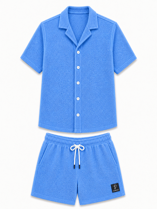 CAMISA SHORT SET - سماوي