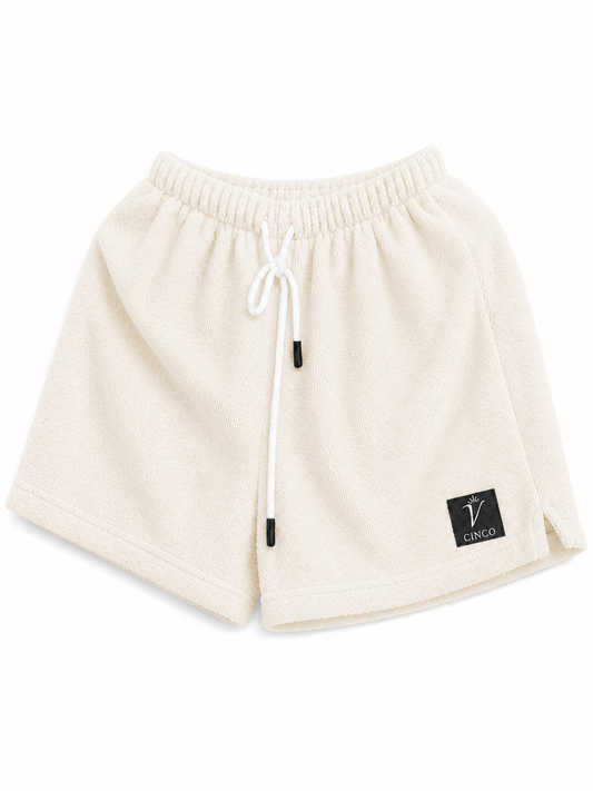 CINCO Signature Terry Shorts – اوف وايت