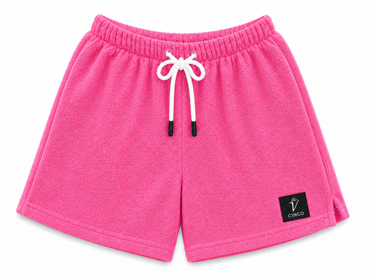 CINCO Signature Terry Shorts – فوشي