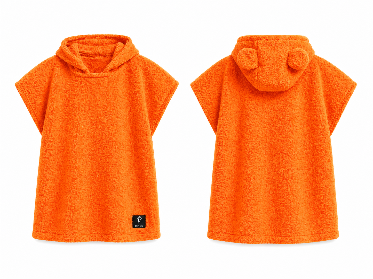 CINCO Kids Terry Hooded Poncho - برتقالي