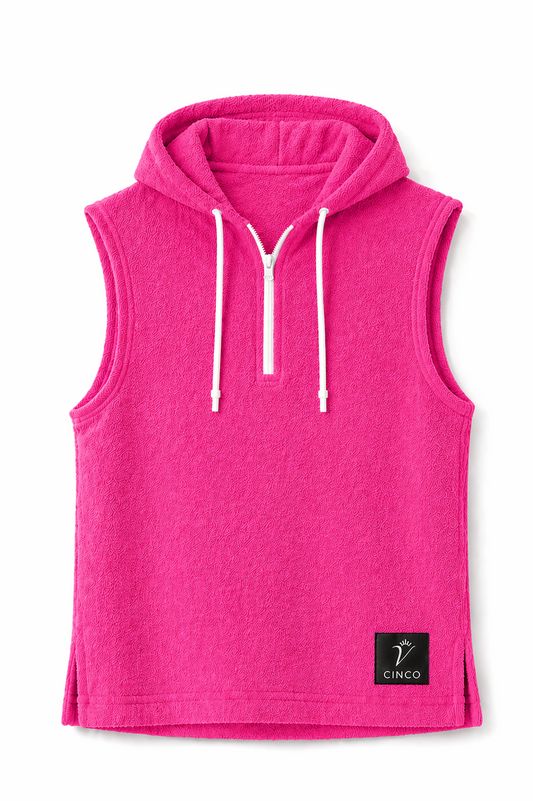 CINCO Terry Sleeveless Hoodie فوشي
