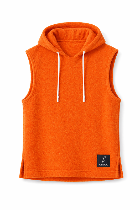 CINCO Terry Sleeveless Hoodie -برتقالي