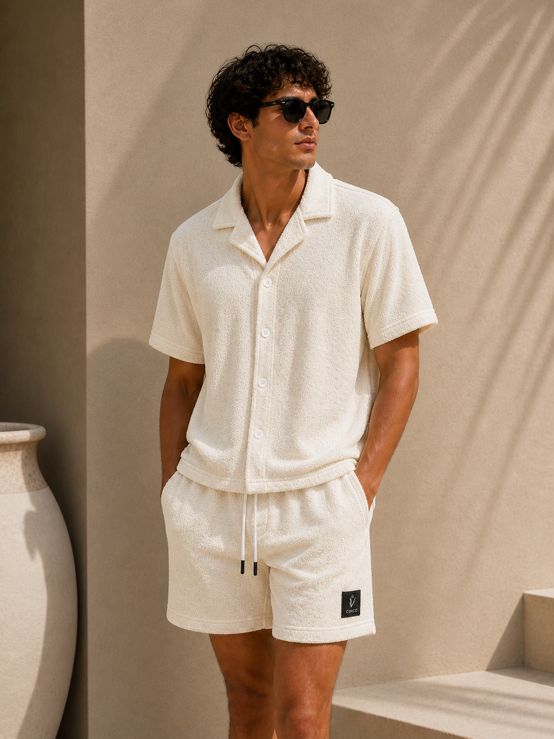 CINCO TERRY CAMISA - اوف وايت