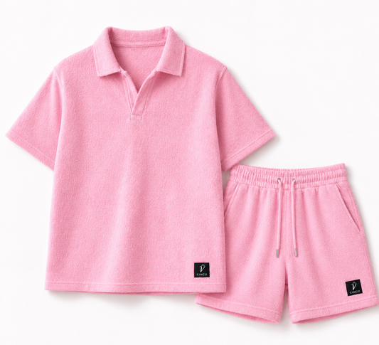CINCO Terry Polo Set - وردي