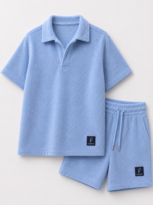CINCO Terry Polo Set - ايس بلو