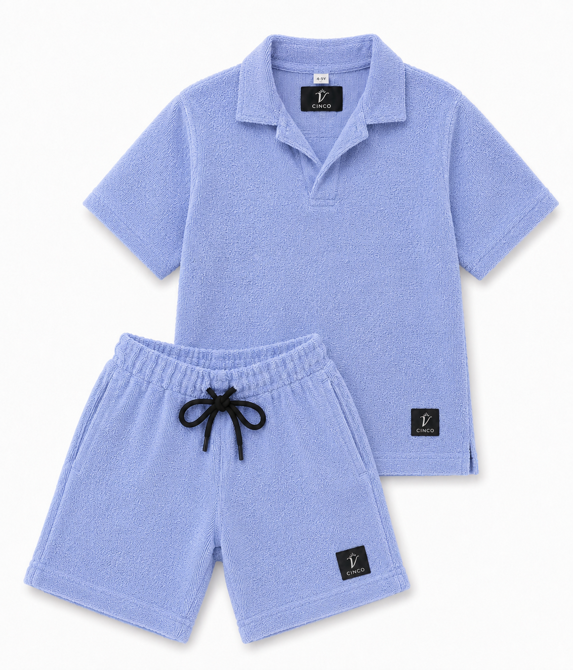 CINCO Terry Polo Set For kids- sky blue