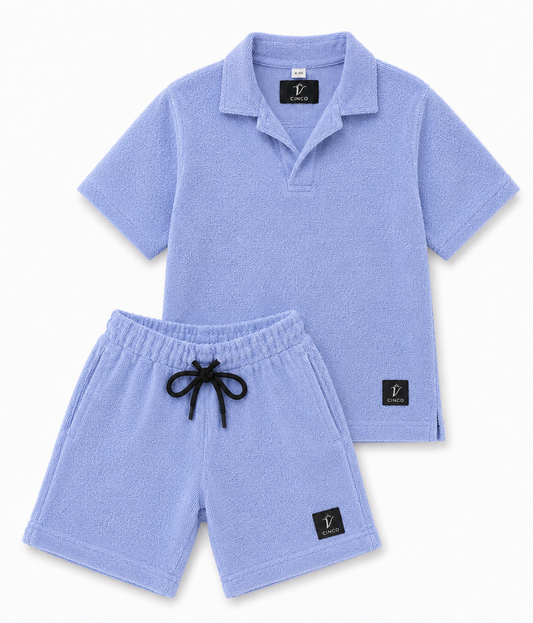 CINCO Terry Polo Set For kids- sky blue