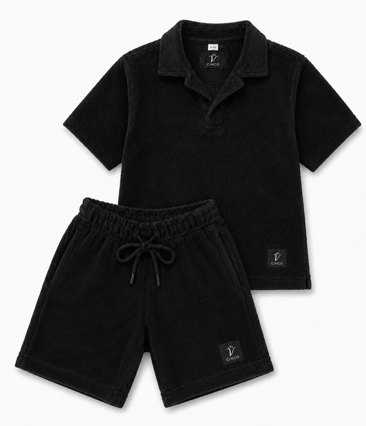 CINCO Terry Polo Set For kids - Black