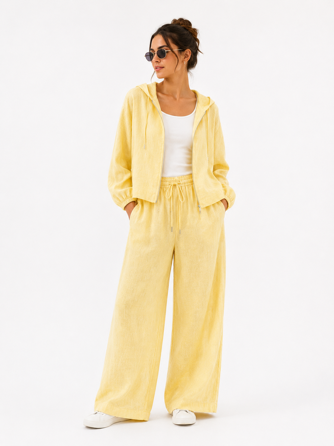 CINCO LEMON LINEN PANTS SET “W”
