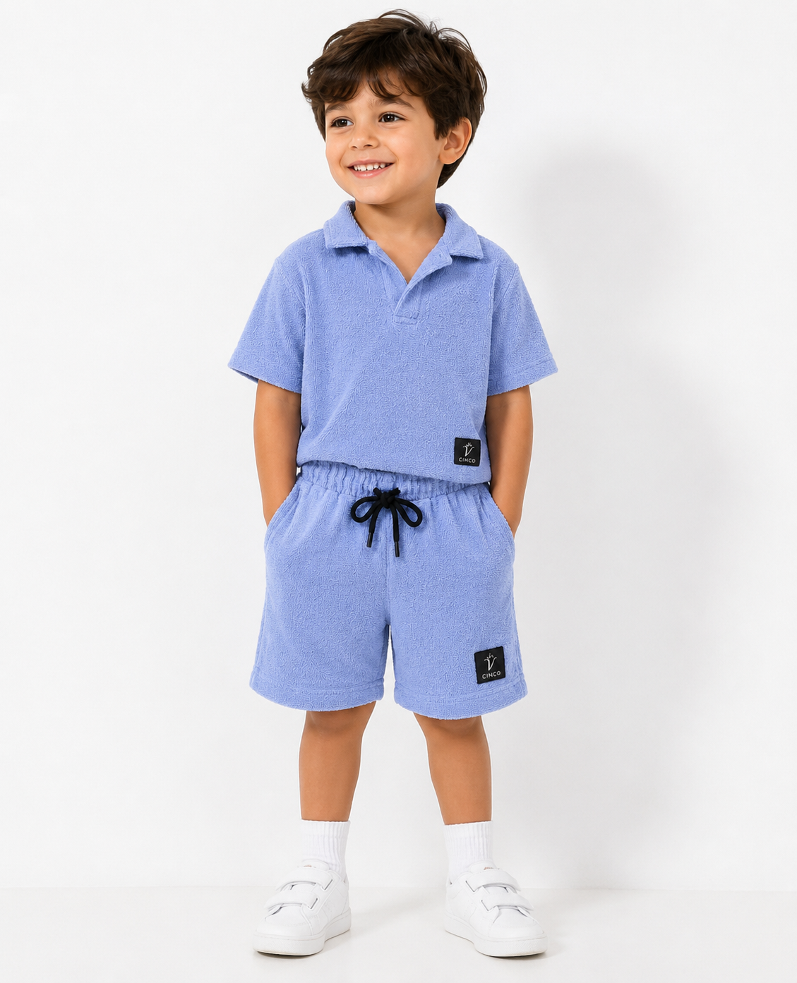 CINCO Terry Polo Set For kids- sky blue