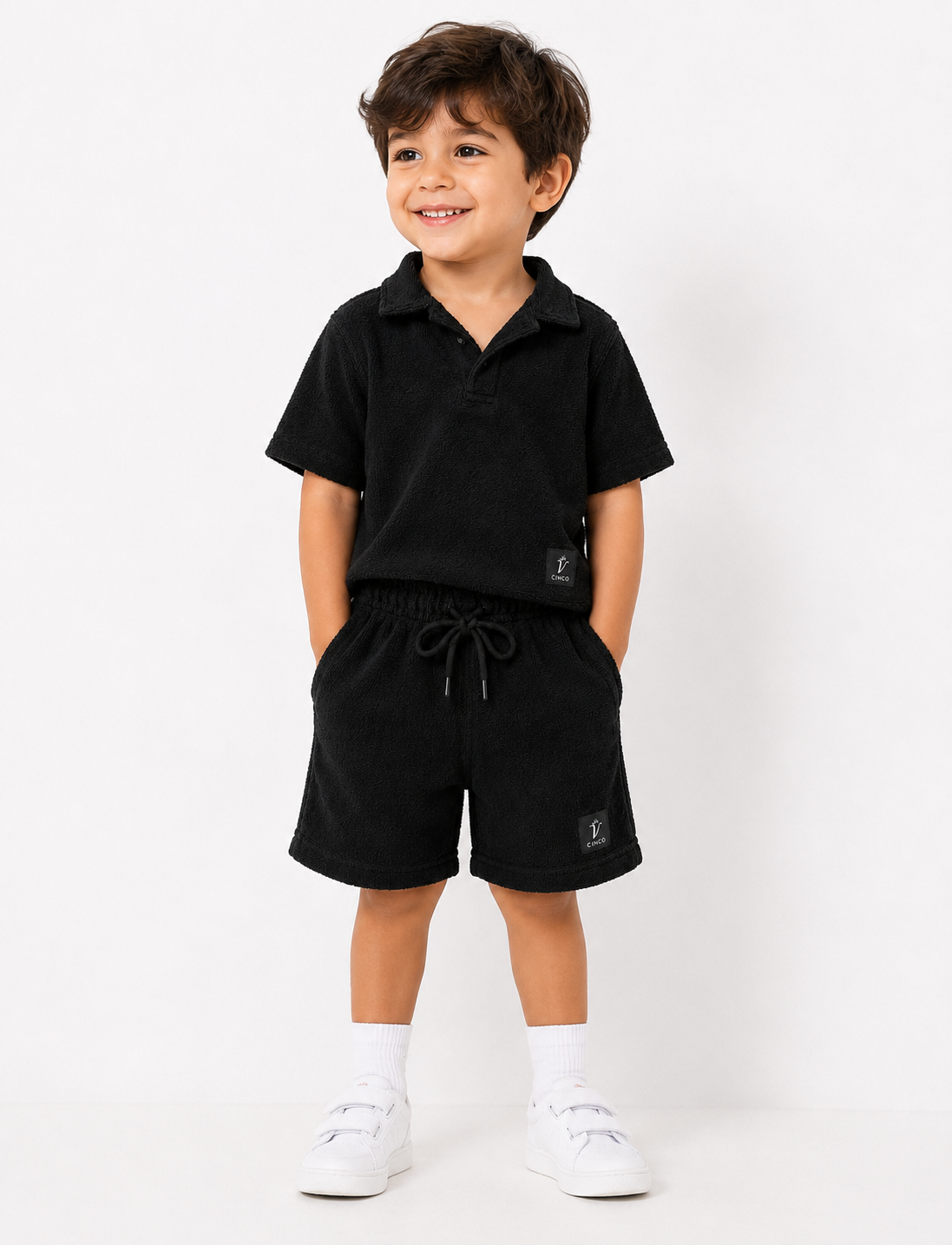 CINCO Terry Polo Set For kids - Black