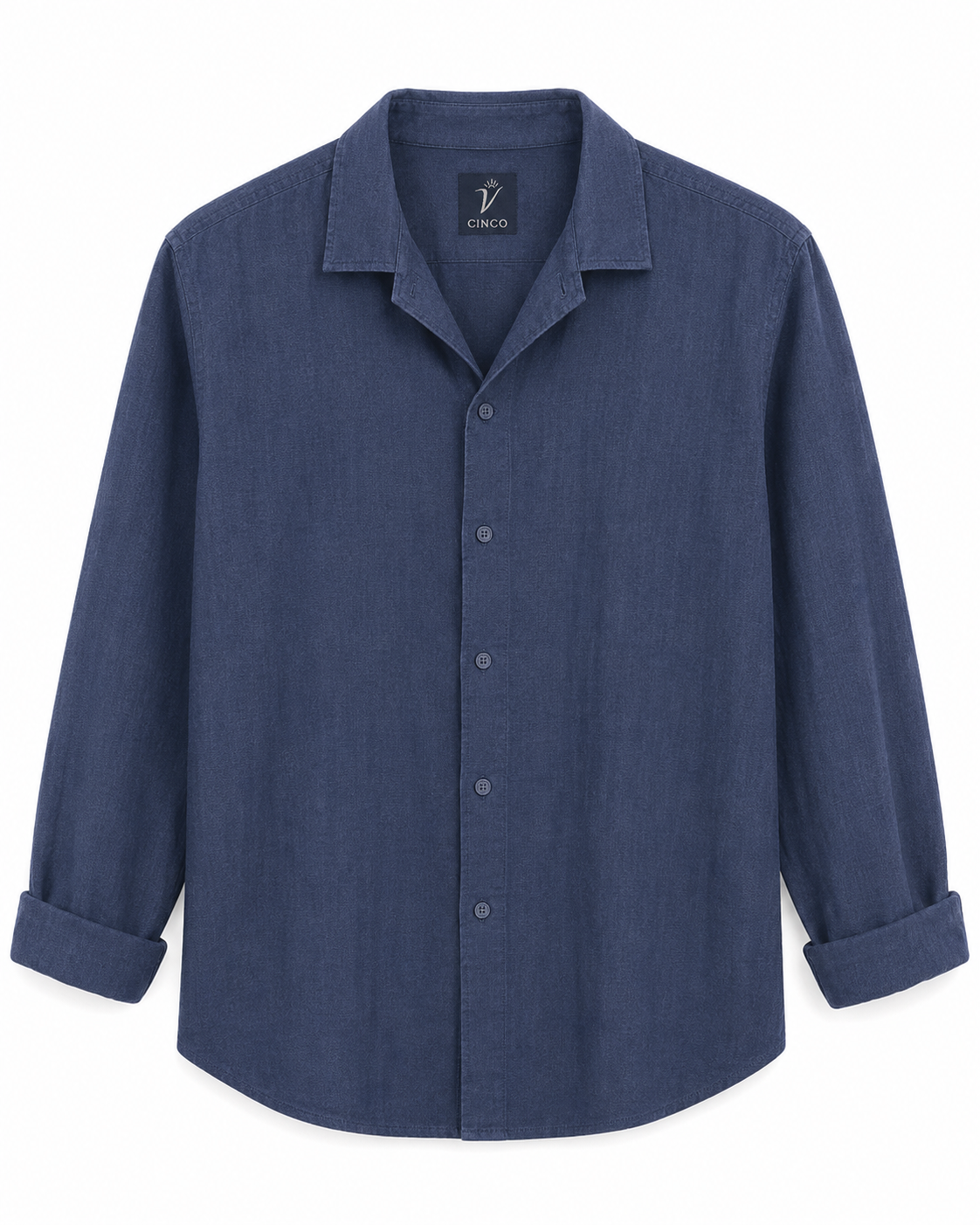 CINCO INDIGO LINEN SHIRT LS