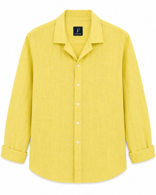 CINCO LEMON LINEN SHIRT LS