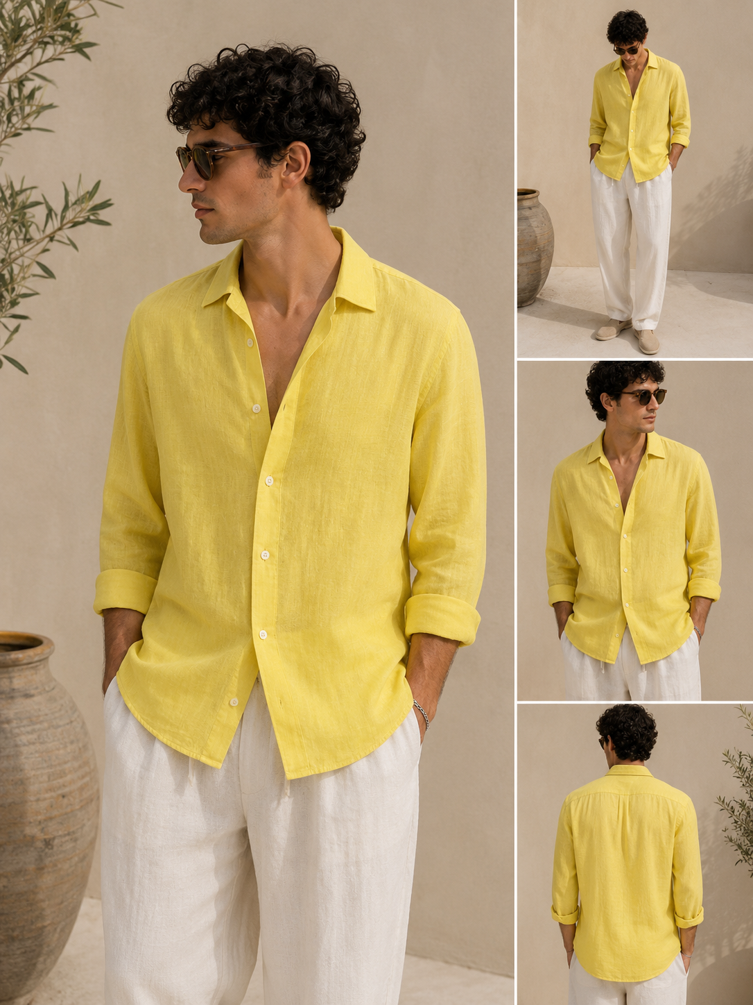 CINCO LEMON LINEN SHIRT LS