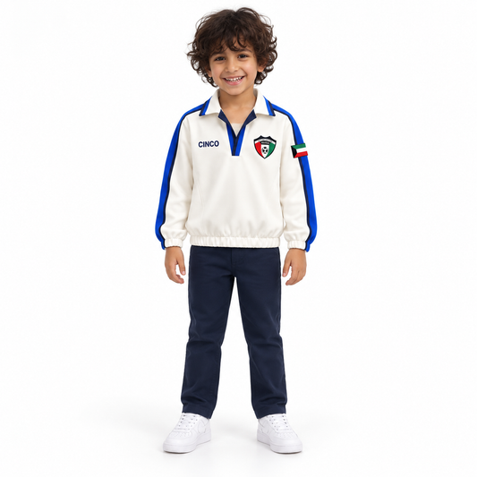 CINCO KIDS KUWAIT RETRO POLO – OFF-WHITE
